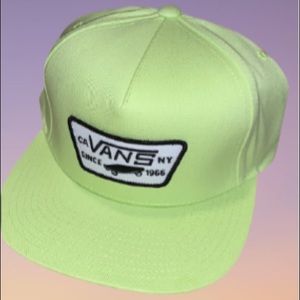 🦄Snap Back Bright Lime Green Full Patched Vans🆕